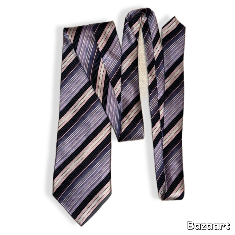 Roberto Villini purple and pink striped tie